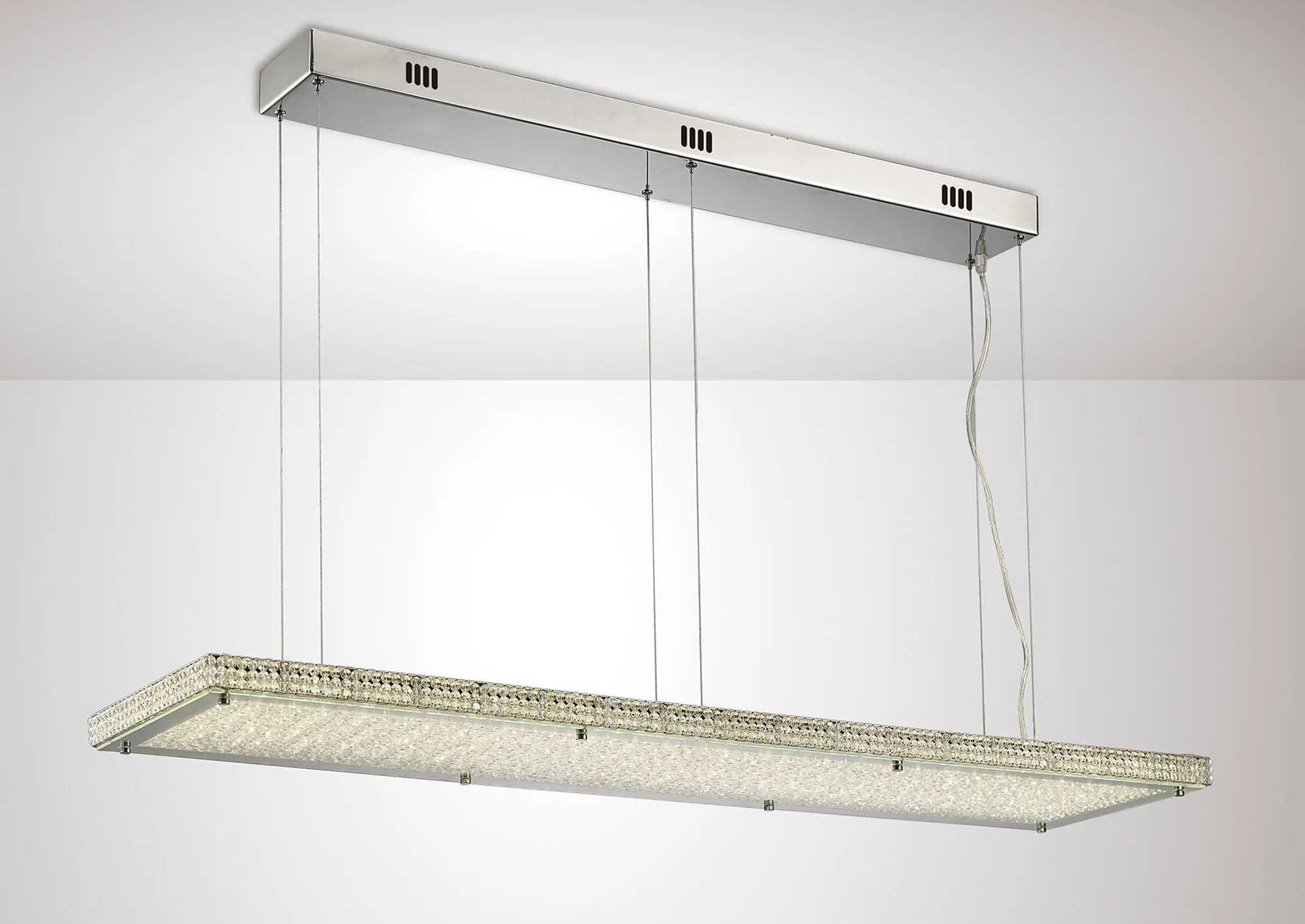 IL80074  Amelia Crystal 66W LED Linear Pendant